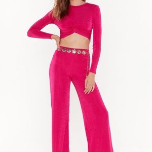 Hot pink top and pants set